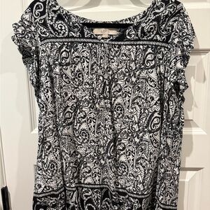 LOFT Monochrome Paisley Blouse
